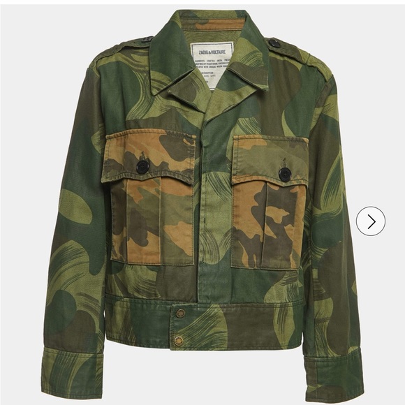 Zadig & Voltaire Kaleno Camou Jacket in Spi Green Military XS - Picture 4 of 7